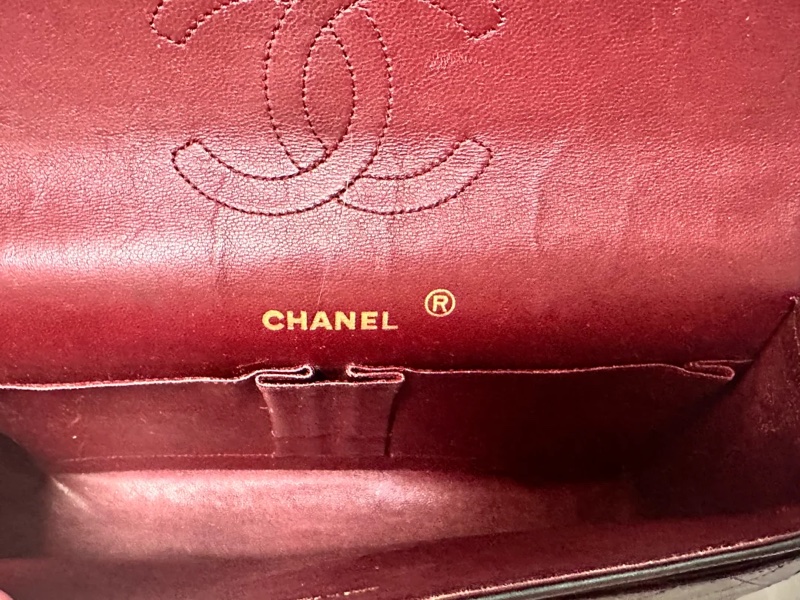 Chanel • Cf 經典黑金羊皮口蓋包 2.55鏈條 無卡標時期 盒裝防塵✔️-12