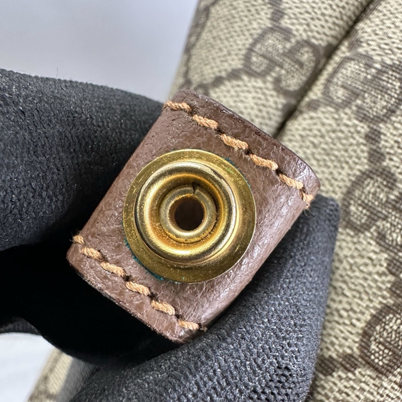 Gucci 降價 閒置 出清 Gucci 經典 GG LOGO 旅行袋40cm 棕色 帆布 拼皮 大容量 行李包 手提包 登機包 精品二手-3