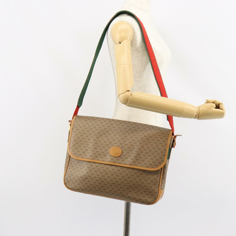 【日本直送】GUCCI Micro GG Supreme Web Sherry Line Bag PVC Beige 019 39 0151 Auth gh1131-22
