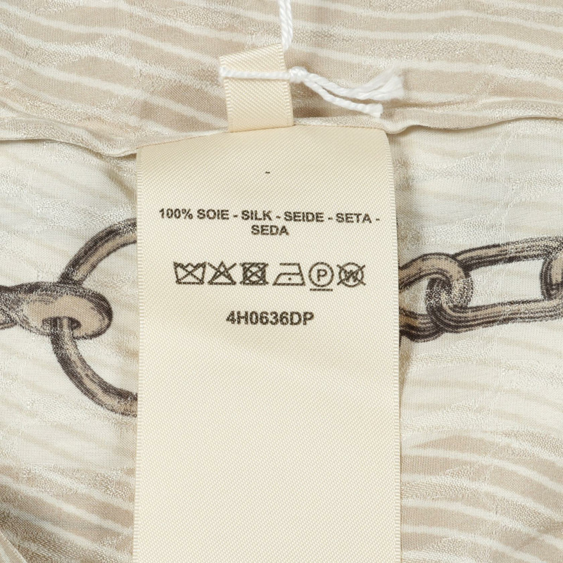 愛馬仕 Effet Kaleidoscope 洋裝 #36 4H0636DP 絲質米色多色二手女裝-3