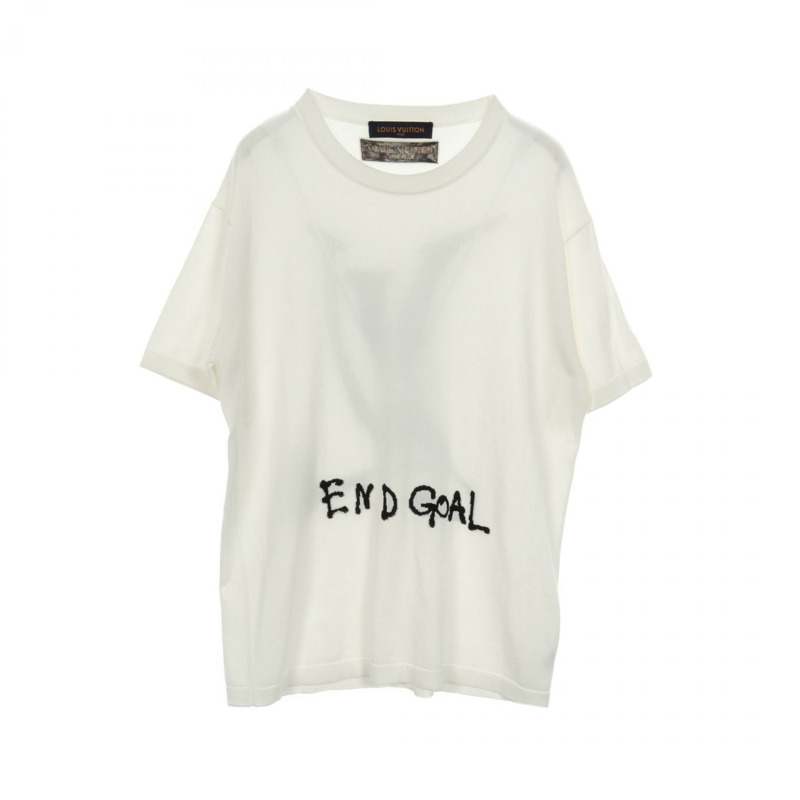 路易威登 (LOUIS VUITTON) END GOAL LV 針織衫 T 卹 #M 純棉 白色 黑色 二手-0