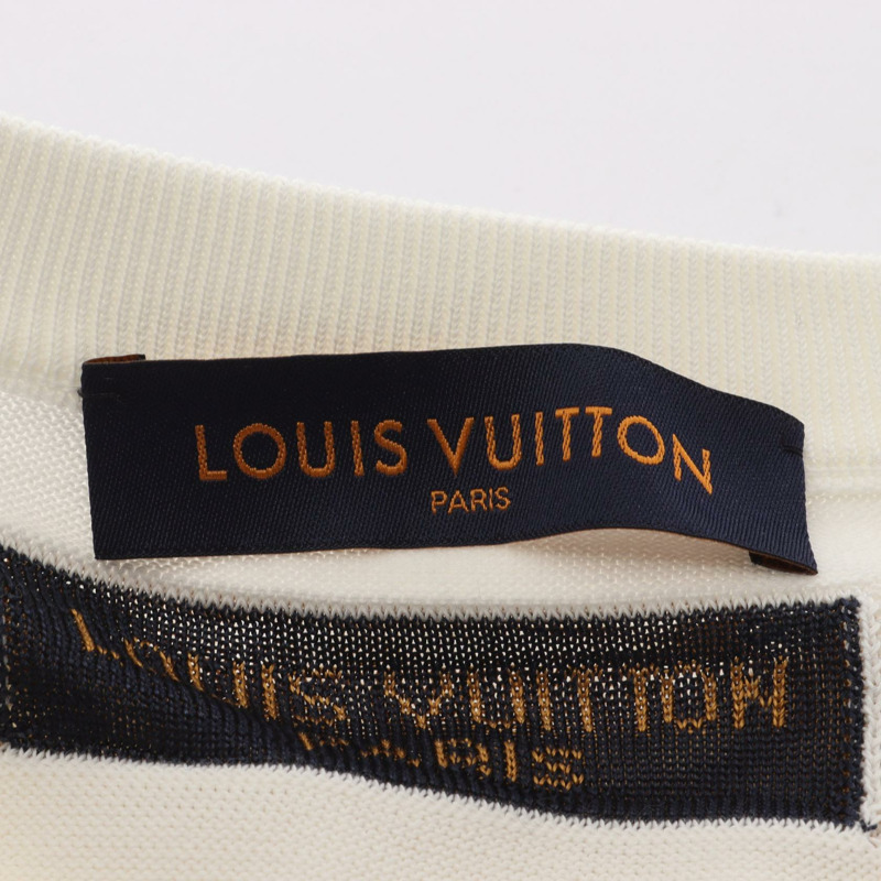 路易威登 (LOUIS VUITTON) END GOAL LV 針織衫 T 卹 #M 純棉 白色 黑色 二手-2