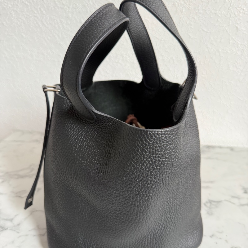 愛馬仕菜籃子pocotin18黑銀-2