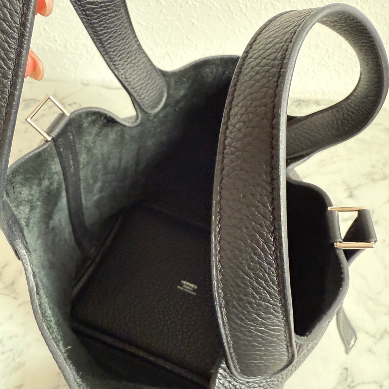 愛馬仕菜籃子pocotin18黑銀-3