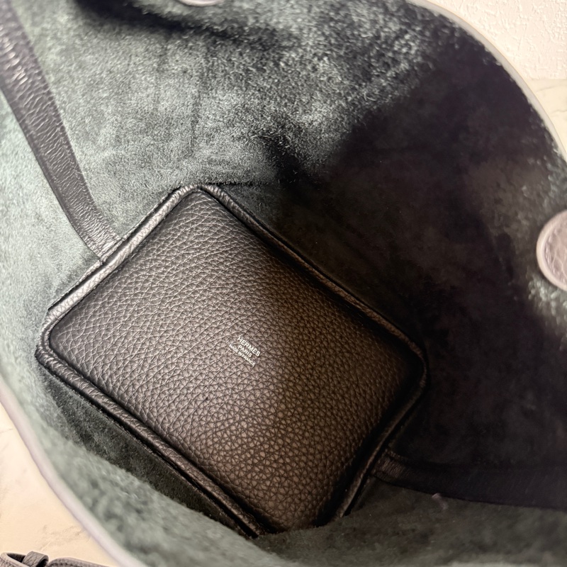 愛馬仕菜籃子pocotin18黑銀-6