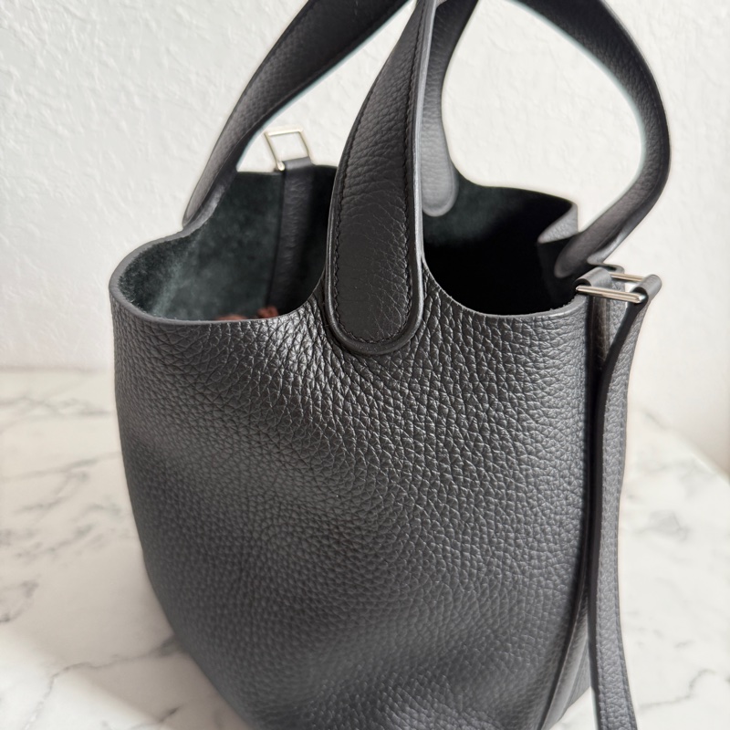 愛馬仕菜籃子pocotin18黑銀-7