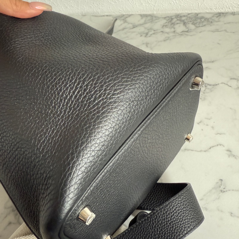 愛馬仕菜籃子pocotin18黑銀-9