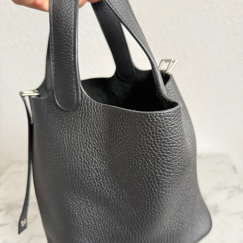 愛馬仕菜籃子pocotin18黑銀-15