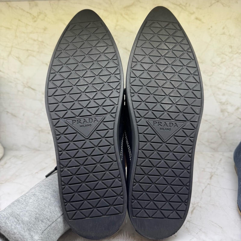 PRADA黑色白車線懶人鞋/38-4