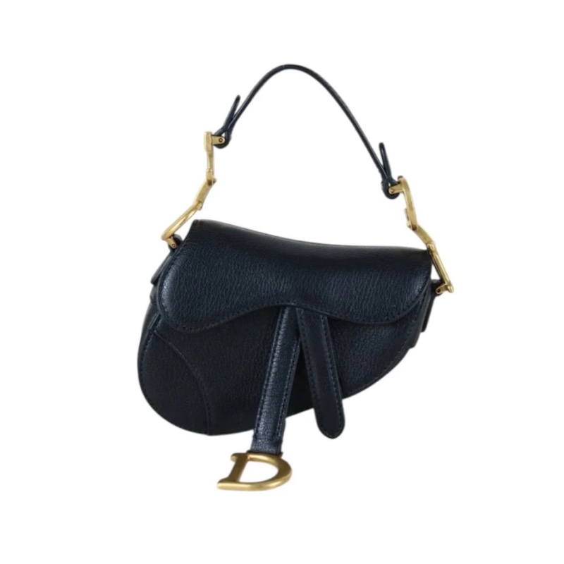 「JL精品代購」97新 Dior 黑馬鞍手提包-0