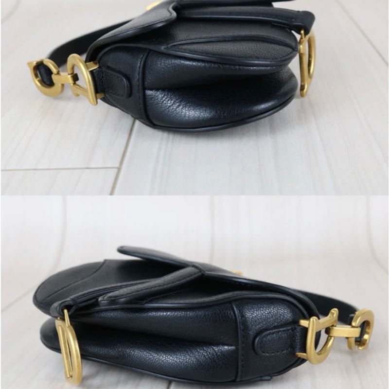 「JL精品代購」97新 Dior 黑馬鞍手提包-4