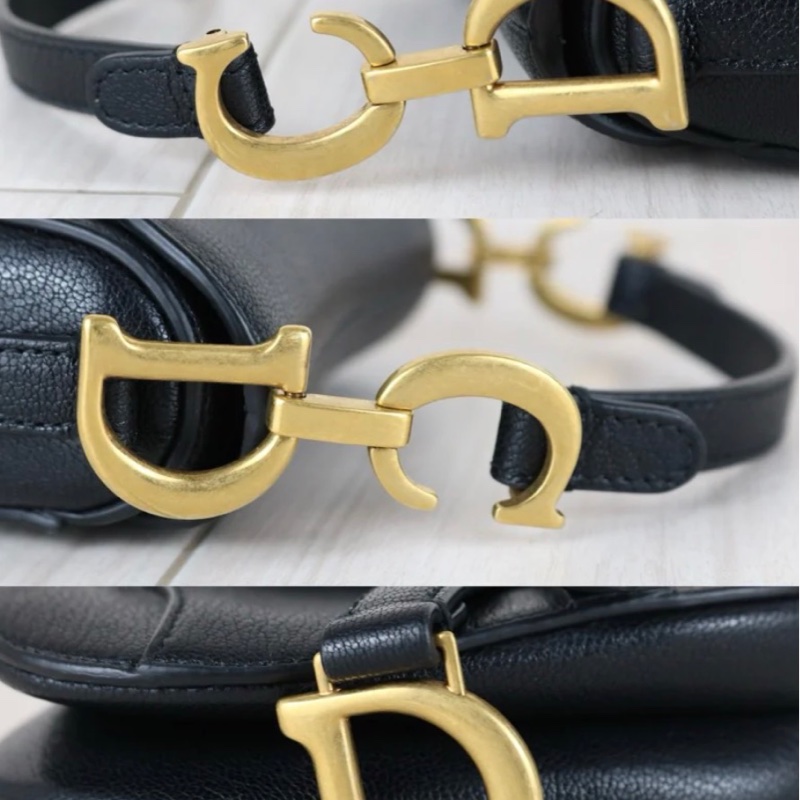 「JL精品代購」97新 Dior 黑馬鞍手提包-6
