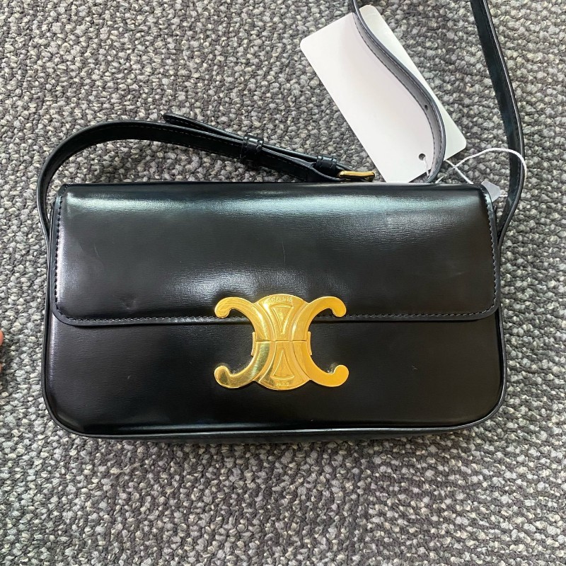 Celine 黑色凱旋門box 肩背包-6