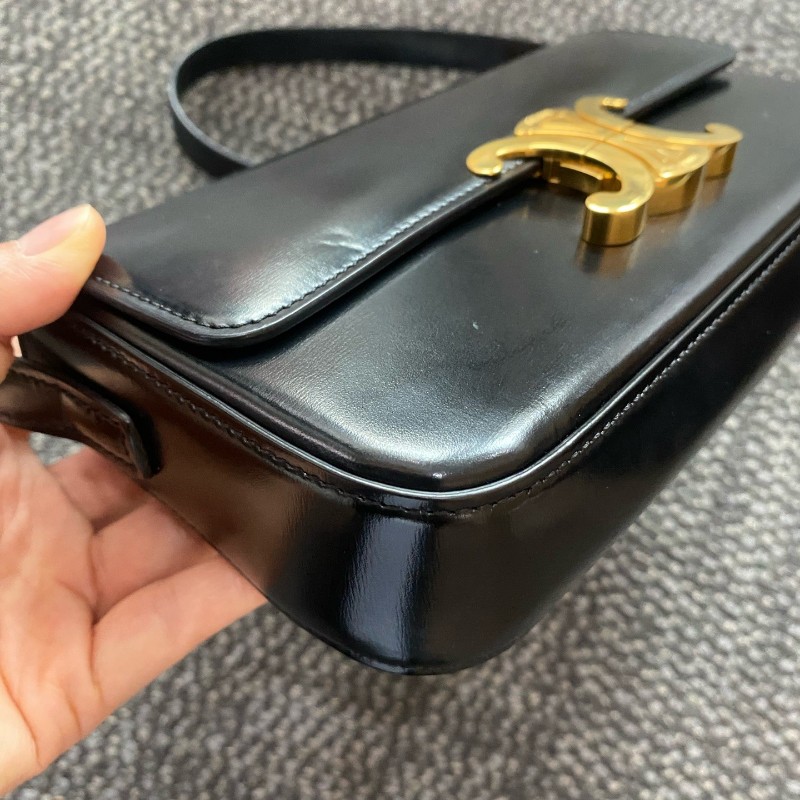 Celine 黑色凱旋門box 肩背包-9
