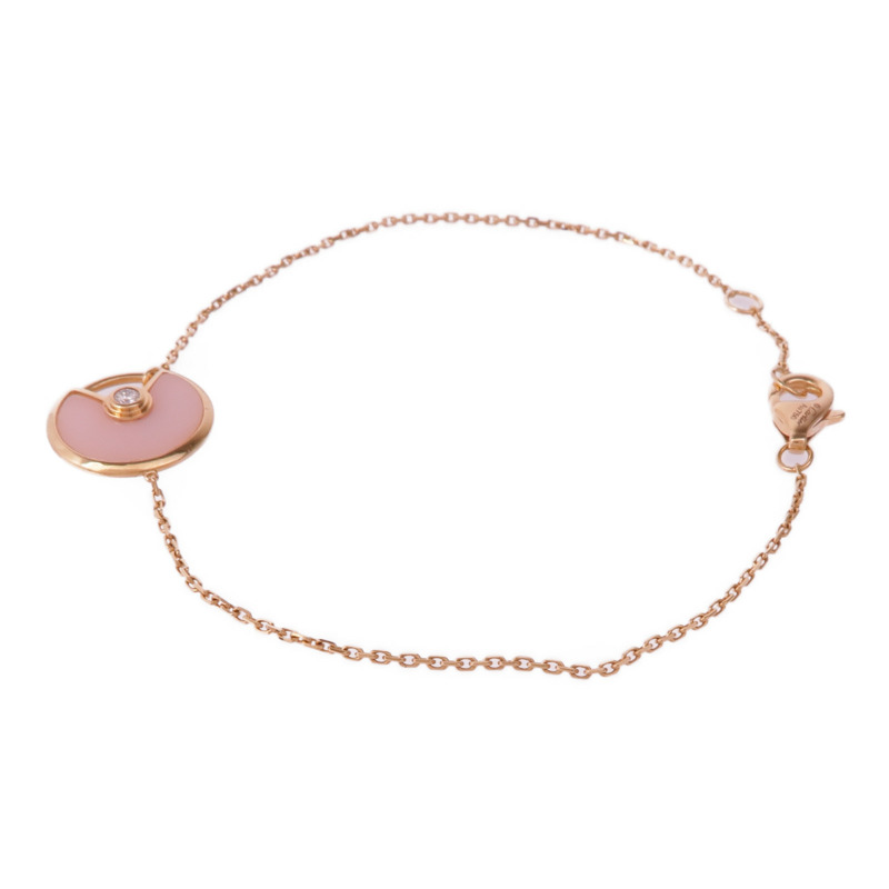 CARTIER 18K玫瑰金Amulette De Cartier蛋白石/鑽石手鏈-1