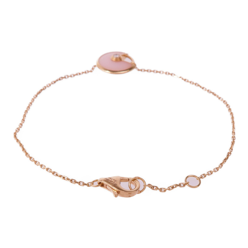 CARTIER 18K玫瑰金Amulette De Cartier蛋白石/鑽石手鏈-2