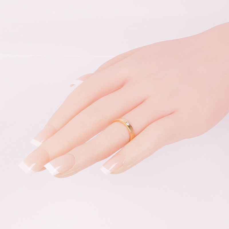 TIFFANY＆CO 18K玫瑰金T&Co Band Ring 3 Diamonds鑽石戒指US#3.75-6