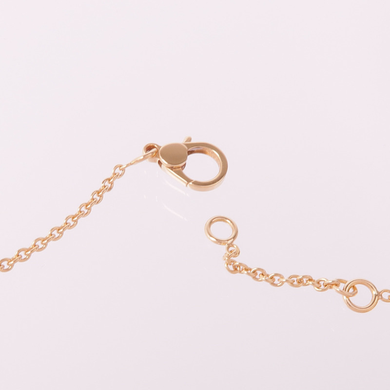 HERMES 18K玫瑰金Finesse Pendant鑽石項鍊-4