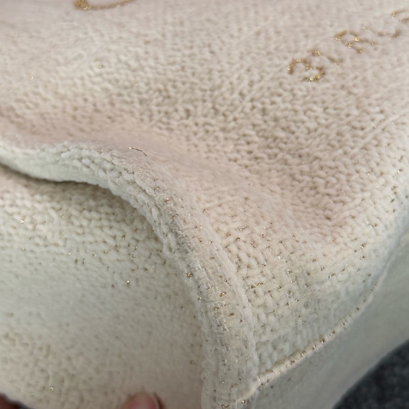 Chanel 米白金絲logo沙灘包肩背包tote-7
