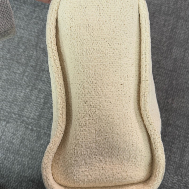 Chanel 米白金絲logo沙灘包肩背包tote-8