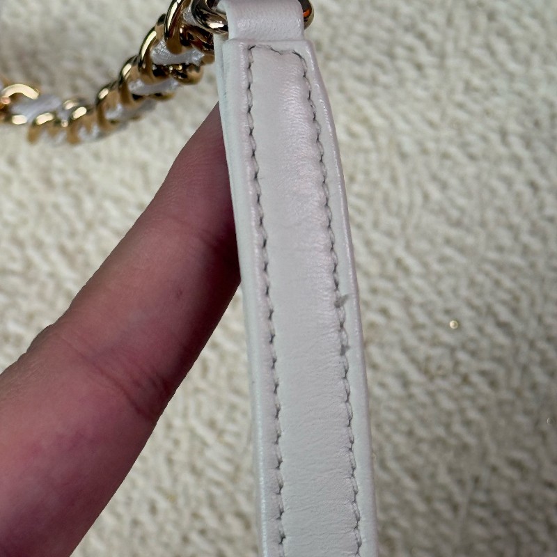 Chanel 米白金絲logo沙灘包肩背包tote-28