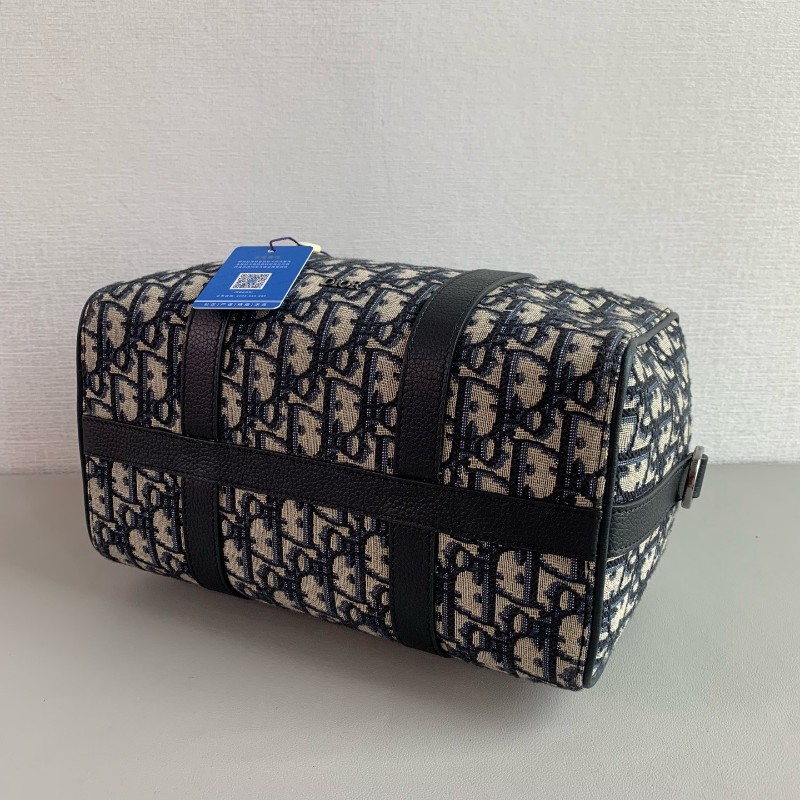 Dior Lingot26 馬鞍翻蓋老花滿印小牛皮 旅行包-2