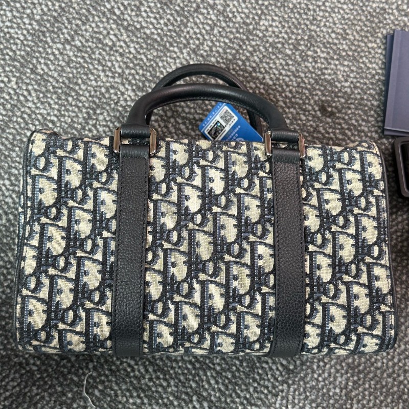 Dior Lingot26 馬鞍翻蓋老花滿印小牛皮 旅行包-4