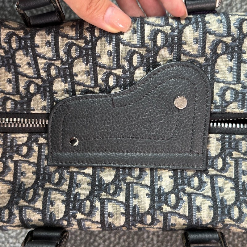 Dior Lingot26 馬鞍翻蓋老花滿印小牛皮 旅行包-9