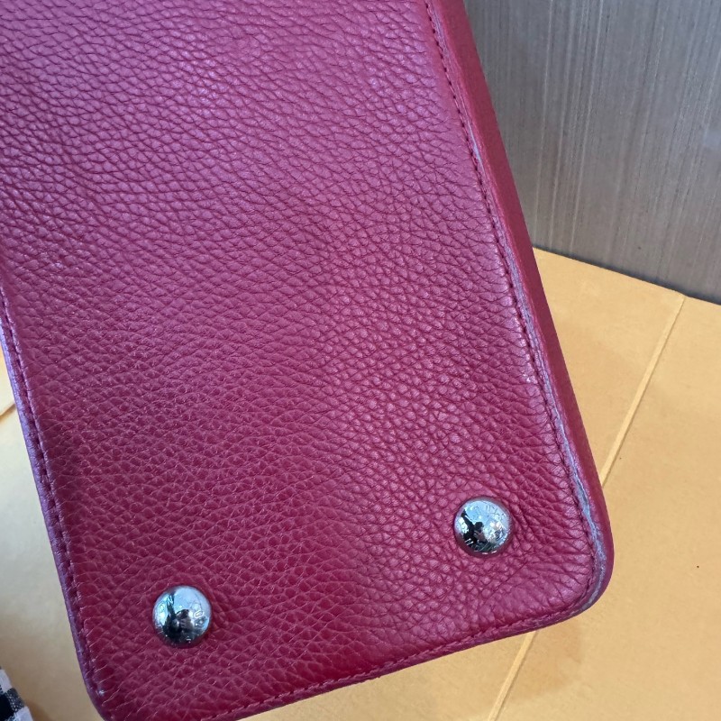 LV 路易威登 Capucines 卡普欣紅色荔枝紋牛皮銀扣手提大號-19