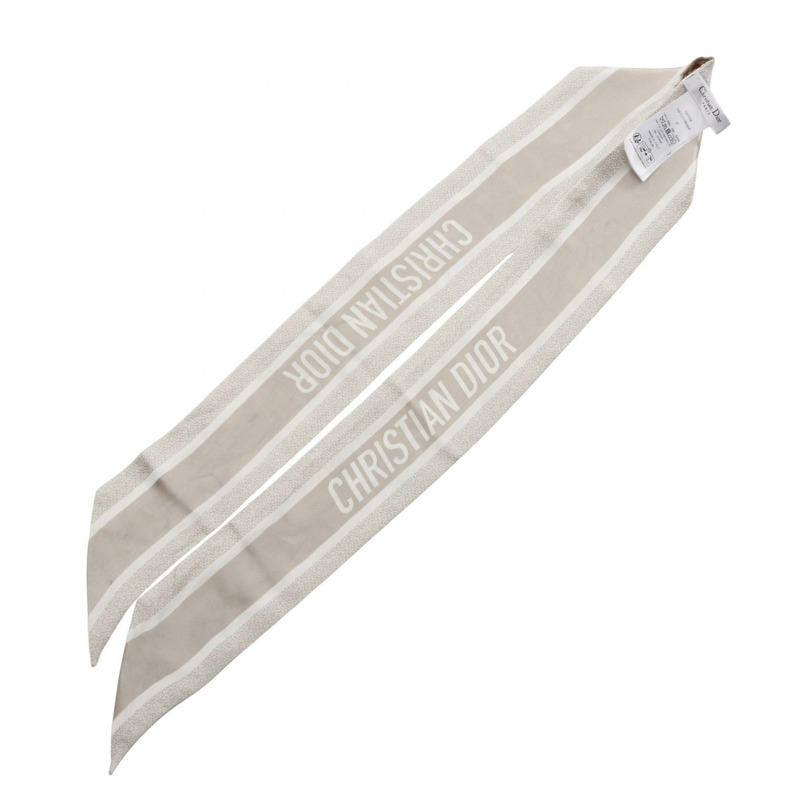 Christian Dior D-Floral Mitzah 絲巾 24FCO106I606 真絲 白色 米色 多色 二手 CD-2