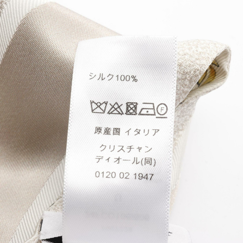 Christian Dior D-Floral Mitzah 絲巾 24FCO106I606 真絲 白色 米色 多色 二手 CD-4
