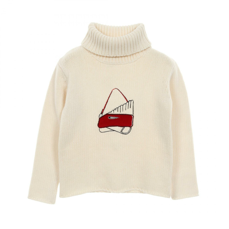 Christian Dior 套頭毛衣 針織羊毛 米色 紅色 #12A 二手女款-0