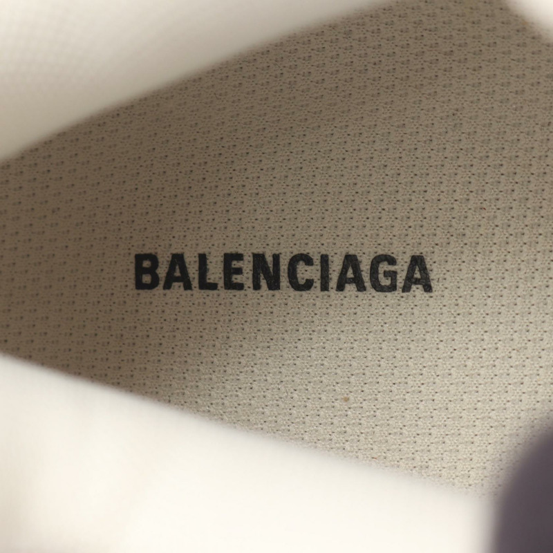 BALENCIAGA Triple S 白色皮革運動鞋，二手男款，美國尺寸 8。-4
