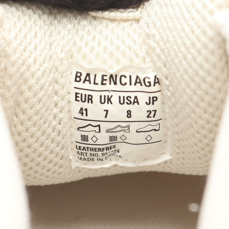 BALENCIAGA Triple S 白色皮革運動鞋，二手男款，美國尺寸 8。-5