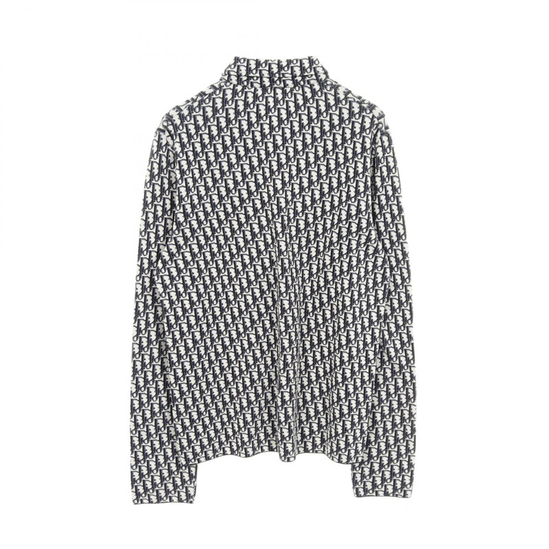 Christian Dior Oblique 襯衫，純棉，海軍藍/黑色/米色，S 碼，二手男款-1