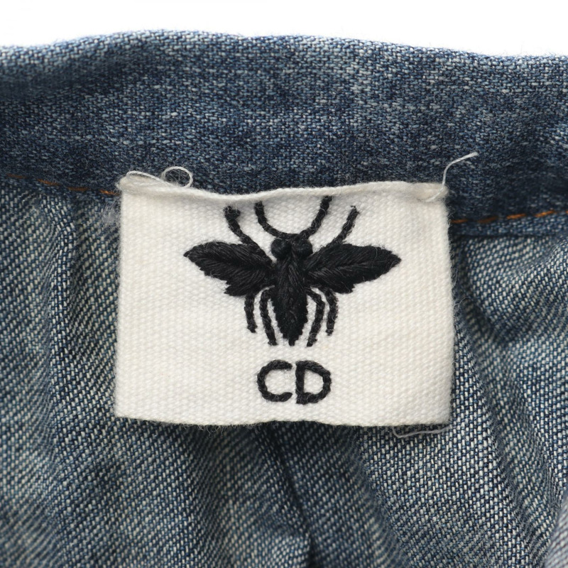 Christian Dior 褶襉牛仔中長裙，棉質，海軍藍，34碼，二手女款-2