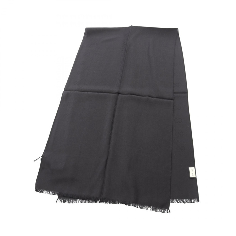 GUCCI GG圖案 Stall 1659043G6461000 羊毛真絲黑色 全新 男女通用-0