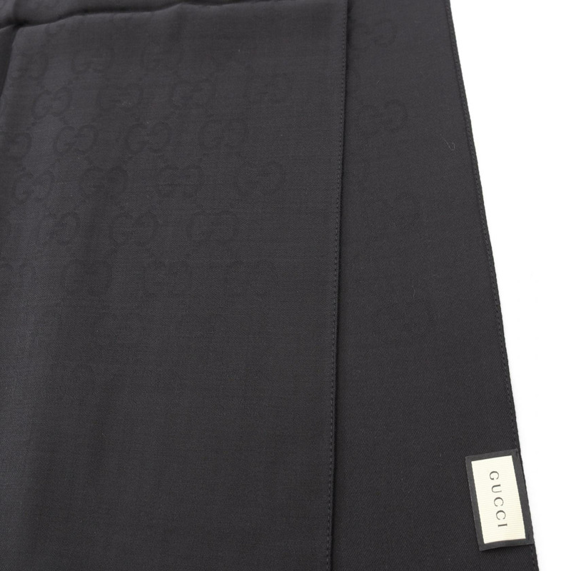 GUCCI GG圖案 Stall 1659043G6461000 羊毛真絲黑色 全新 男女通用-3