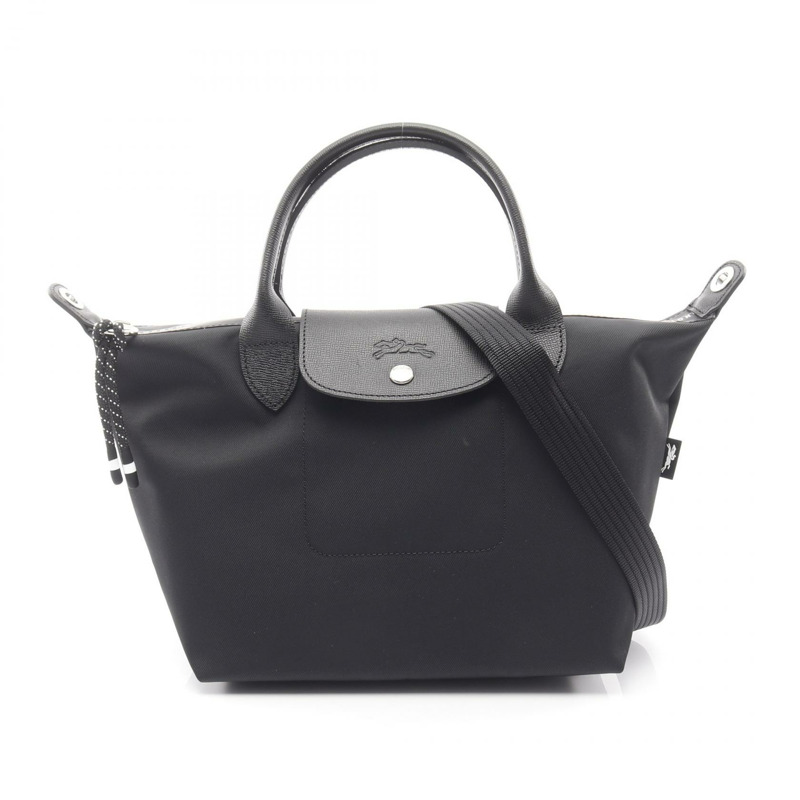 Longchamp Le Pliage Energy S 手提包 L1512HSR001 皮革尼龍帆布 黑色 全新 女士-0