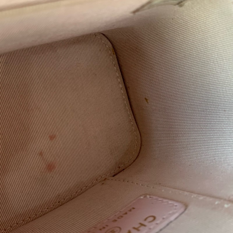 CHANEL 淡粉色 化妝盒荔枝皮鏈條包-24