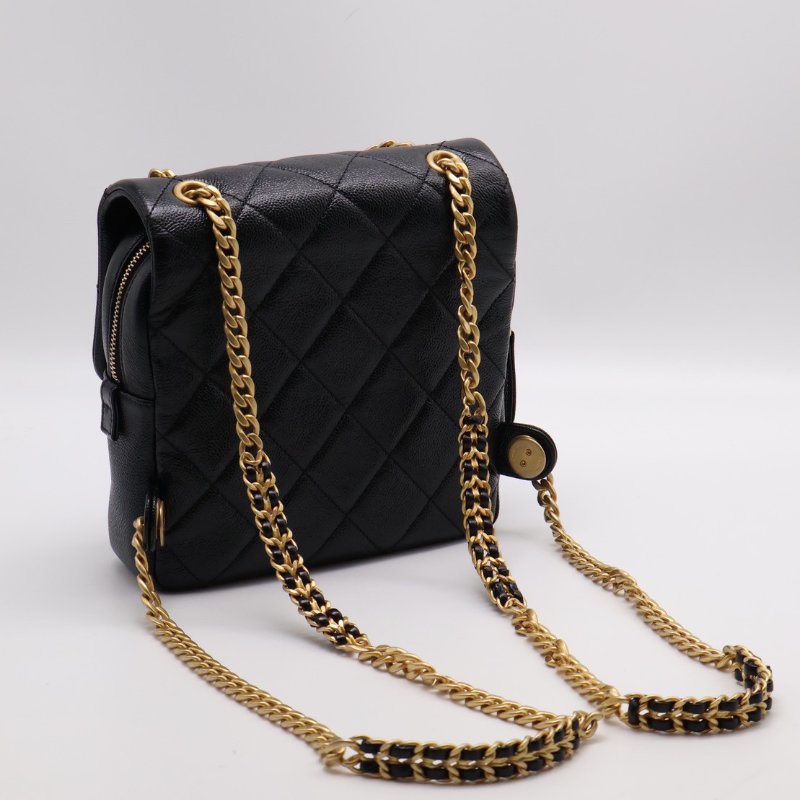 CHANEL 22P Ado雙肩後背包 - 黑金-2