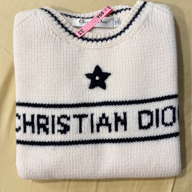Dior白色短袖幸運星針織-0