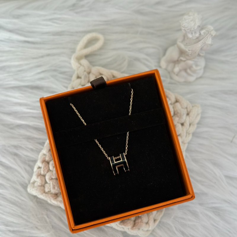 HERMES Pop H項鍊 - 黑玫瑰金-0