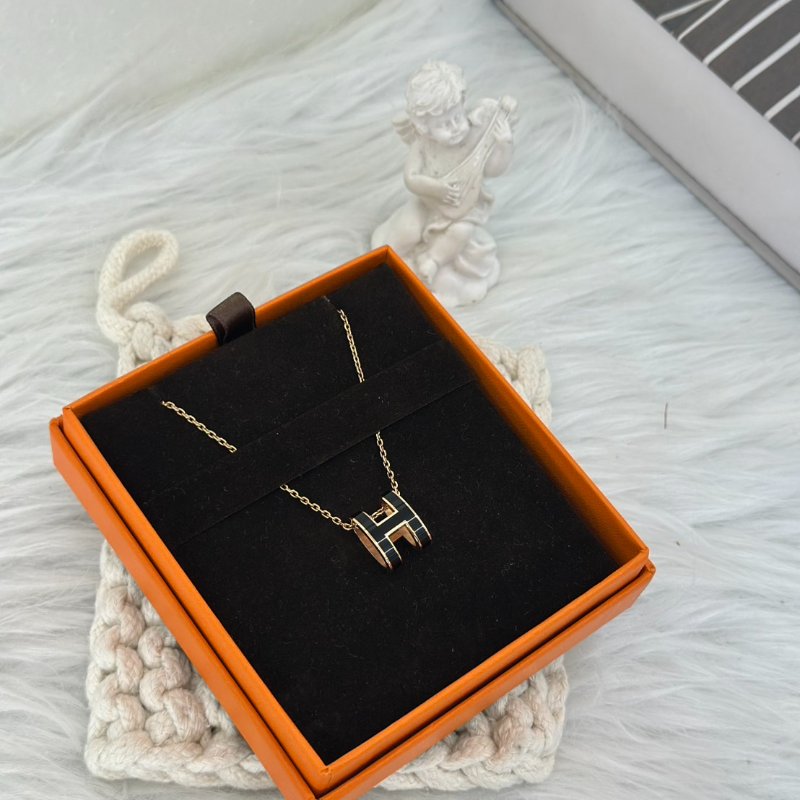 HERMES Pop H項鍊 - 黑玫瑰金-2