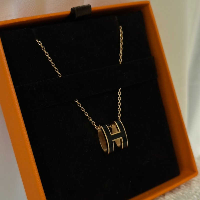 HERMES Pop H項鍊 - 黑玫瑰金-4