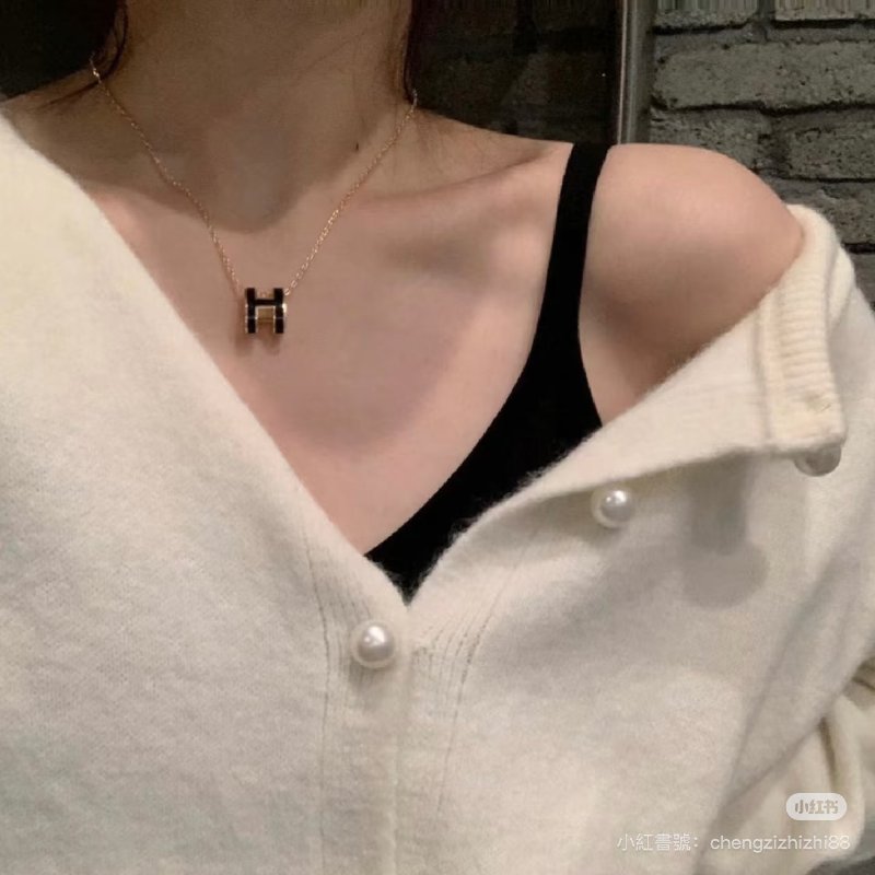 HERMES Pop H項鍊 - 黑玫瑰金-8