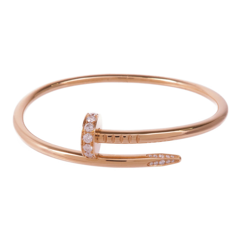 CARTIER 18K玫瑰金Juste un Clou鑽石手鐲Cartier#17-0