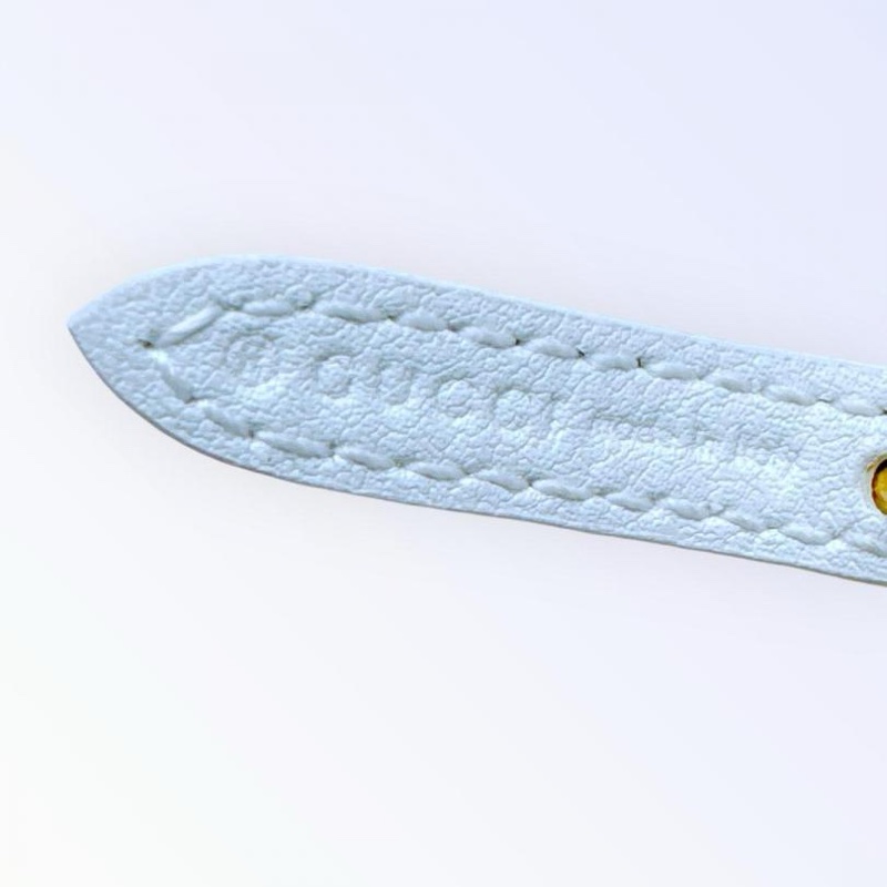 古馳 GUCCI 皮革手環 標誌手環 雙層 雙排 白色-5