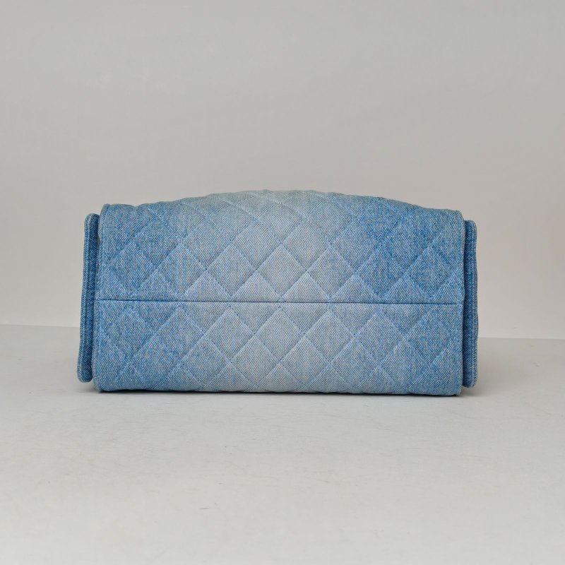 CHANEL 牛仔晶片開金扣25BAG腋下單肩包中號30*40肩背包-4