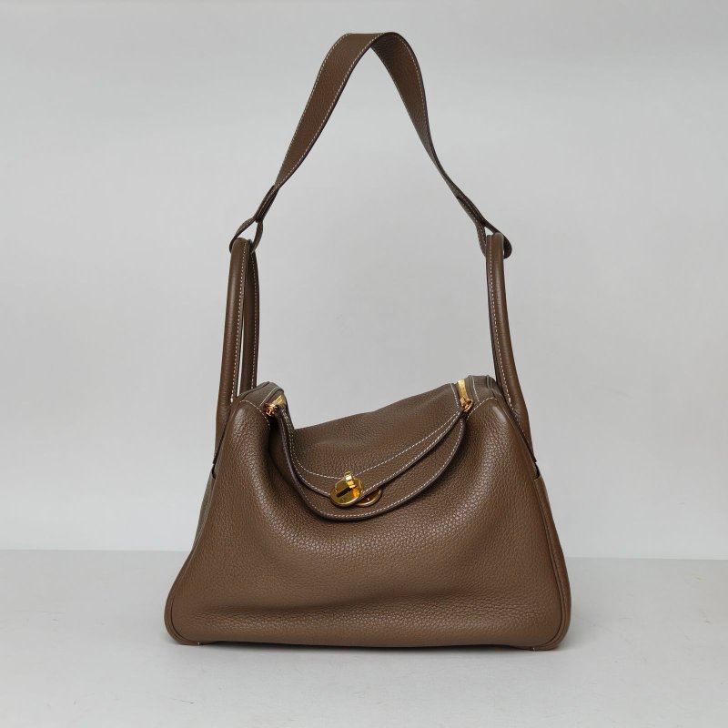 HERMES Lindy3018大象灰TC皮Y刻金扣肩背包-0